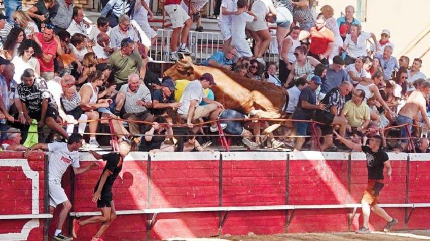Toro «vuela» hacia las gradas y embiste al público durante fiesta patronal