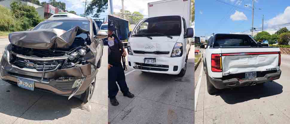 Triple accidente en Antiguo Cuscatlán deja un persona lesionada