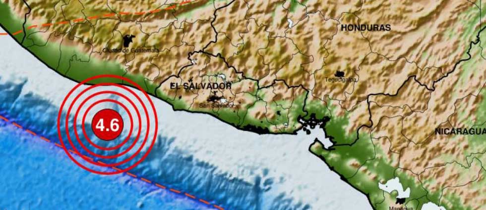 Sismo de 4.6 grados en Guatemala también sacude parte de El Salvador esta mañana de martes