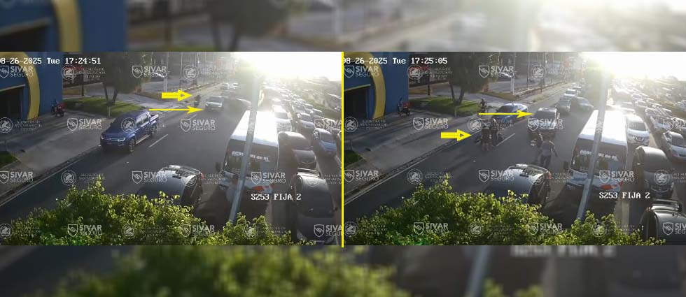 Imprudencia de conductor provoca siniestro vial en el bulevar Los Próceres