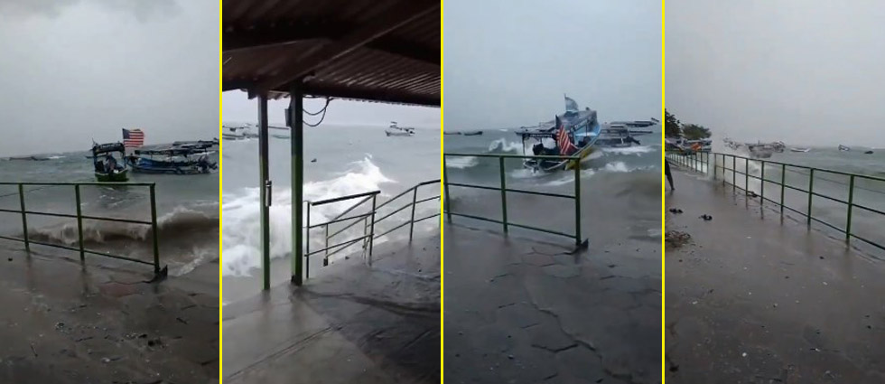 Vientos y lluvias provocan fuerte oleaje en el lago de Ilopango
