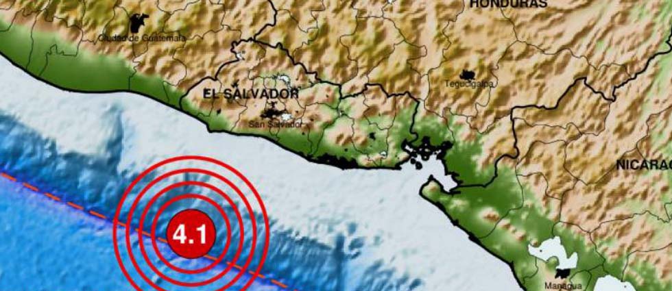 Sismo de 4.1 grados con epicentro frente a costa de Sonsonate sacude parte de El Salvador