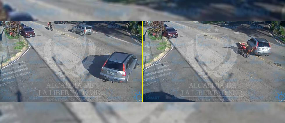 Conductor sufre lesiones tras siniestro vial en Santa Tecla