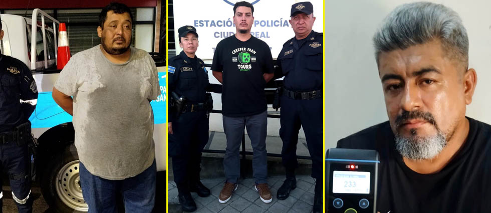 Policías sacan de circulación a tres conductores ebrios en diferentes puntos de El Salvador