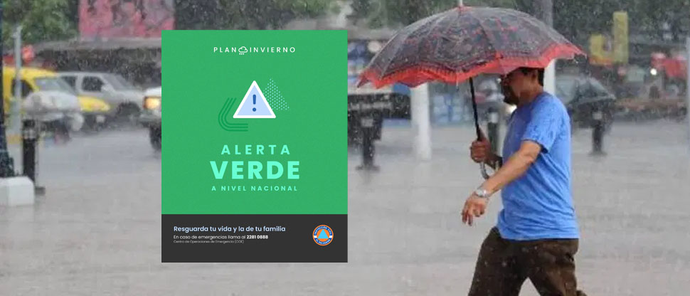Emiten Alerta Verde a nivel nacional por lluvias