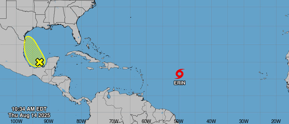 Tormenta tropical Erin sigue fortaleciéndose y mañana se convertirá en huracán