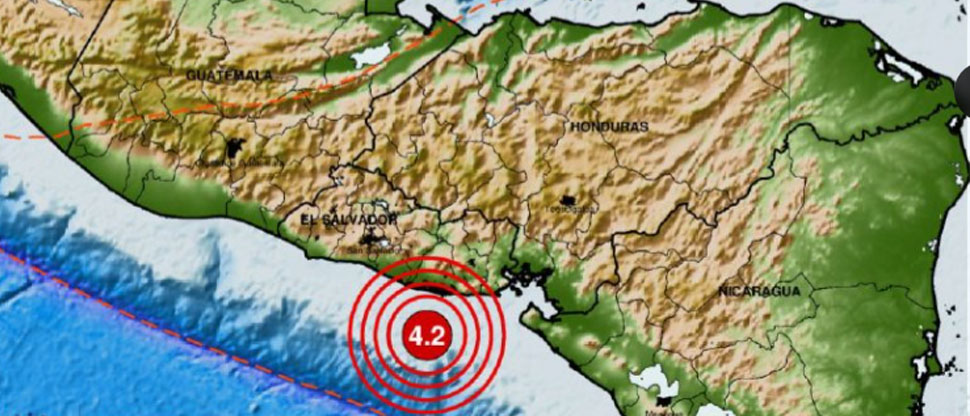 Fuerte sismo sacude el territorio salvadoreño esta tarde