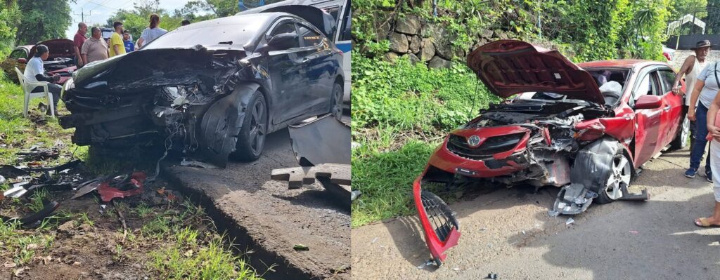 Aparatoso accidente de tránsito se reporta en Santiago de María