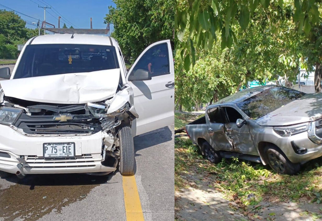Dos lesionados deja aparatoso accidente vial frente al parque El Recreo, San Martín