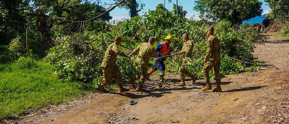 Remueven árboles caídos en las canchas la Floresta de la colonia IVU