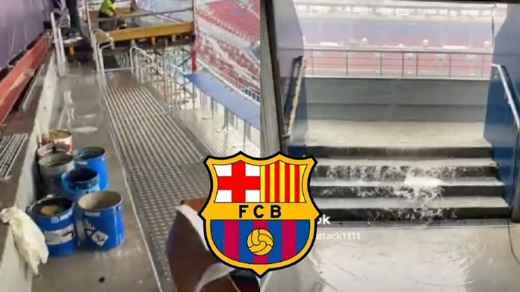 Goteras y pasillos inundados evidencian carencias en el Camp Nou