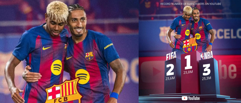 El Barça rompe récords en YouTube y ya supera las suscripciones de FIFA y NBA