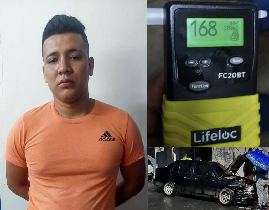 Ebrio capturado luego de provocar accidente en La Libertad