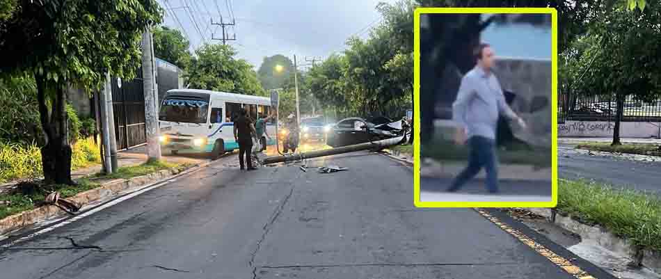 Captan a conductor huyendo tras accidentarse en la 75 avenida Norte