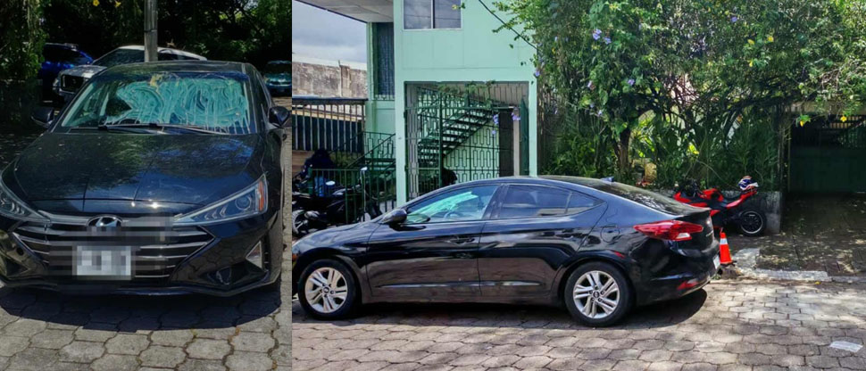 Denuncian a mujer por estrellar un huevo en el parabrisa de un vehículo parqueado frente a su casa