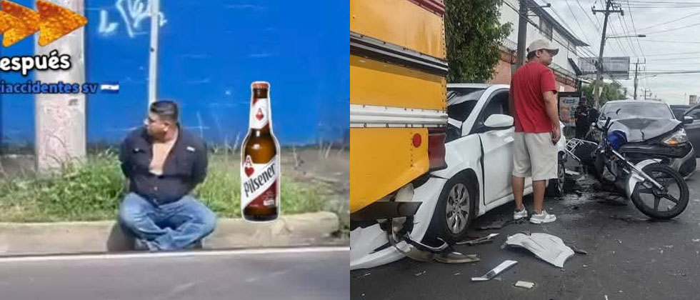 ¡Iba bolo!: Detienen a conductor que provocó múltiple accidente en San Salvador