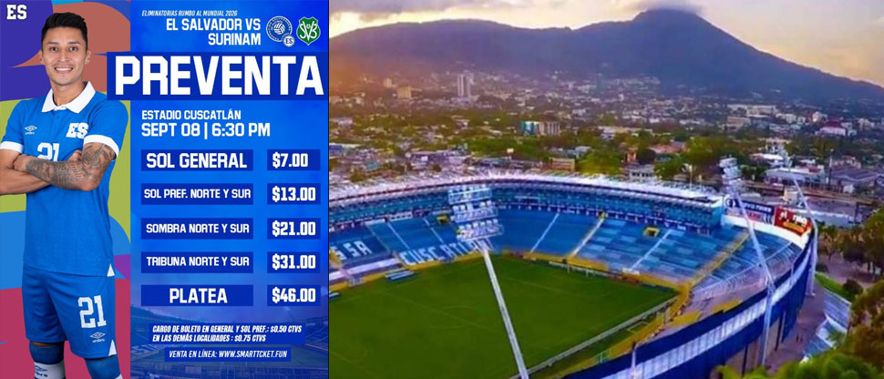 Estos serán los precios para el encuentro entre La Selecta vs Surinam