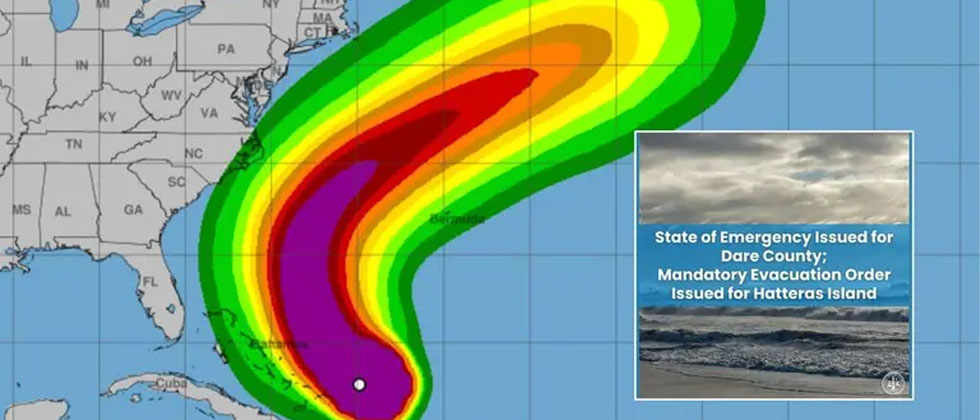 Huracán Erin provoca estado de emergencia y evacuaciones en Carolina del Norte