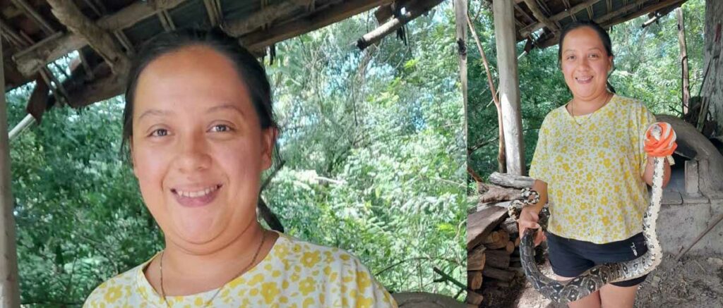 Estudiante de la UES se viraliza por atrapar una serpiente de grandes proporciones en Texistepeque