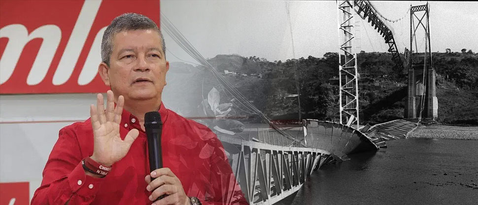 Chino Flores muestra su descontento por reclamos sobre puentes dinamitados por el FMLN