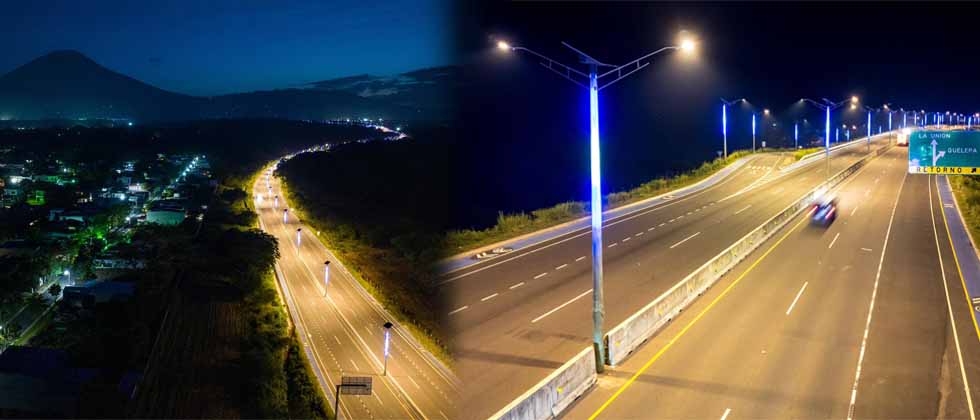 Inauguran sistema de iluminación del Periférico Gerardo Barrios en San Miguel