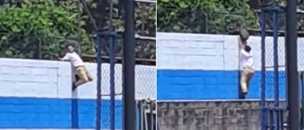 Estudiante del INTI es captado escalando un muro para escaparse del instituto