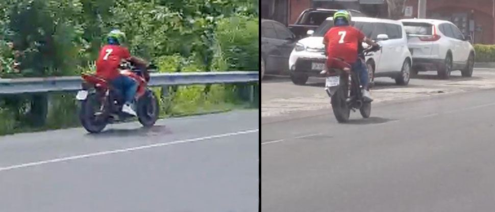 Captan a motociclista en sentido contrario y en el carril auxiliar de la Troncal del Norte