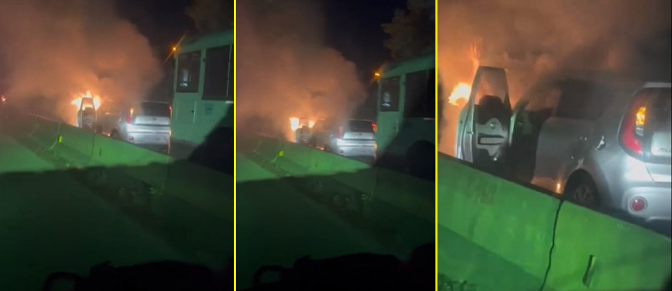 Vehículo se incendia en plena marcha en la carretera Panamericana