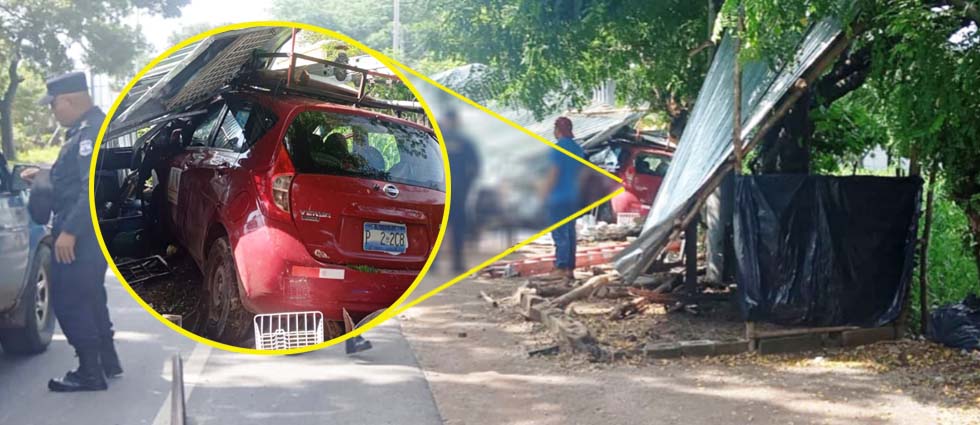 Dos lesionados tras choque de auto contra chalet por manejar a excesiva velocidad en la carretera Ruta de Paz