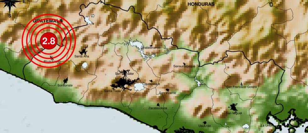 Superficial sismo en Guatemala vuelve a sacudir parte de El Salvador, esta mañana de lunes