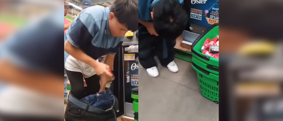 Sorprenden a joven metiéndose productos en su pantalón en un supermercado del país