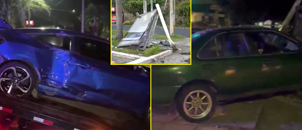 Tres lesionados deja fuerte choque sobre el Paseo General Escalón esta madrugada de jueves