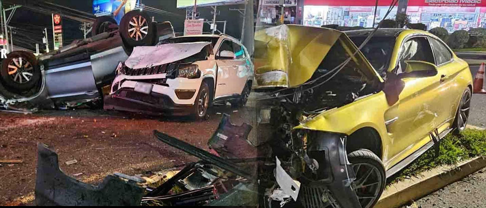 Conductores protagonizan aparatoso accidente en el bulevar Orden de Malta