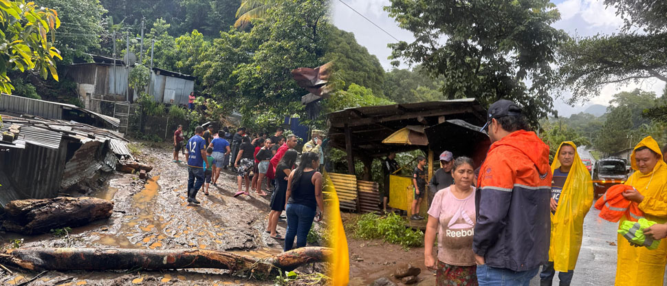 Evacúan a familias afectadas tras desbordamiento de río en Ahuachapán