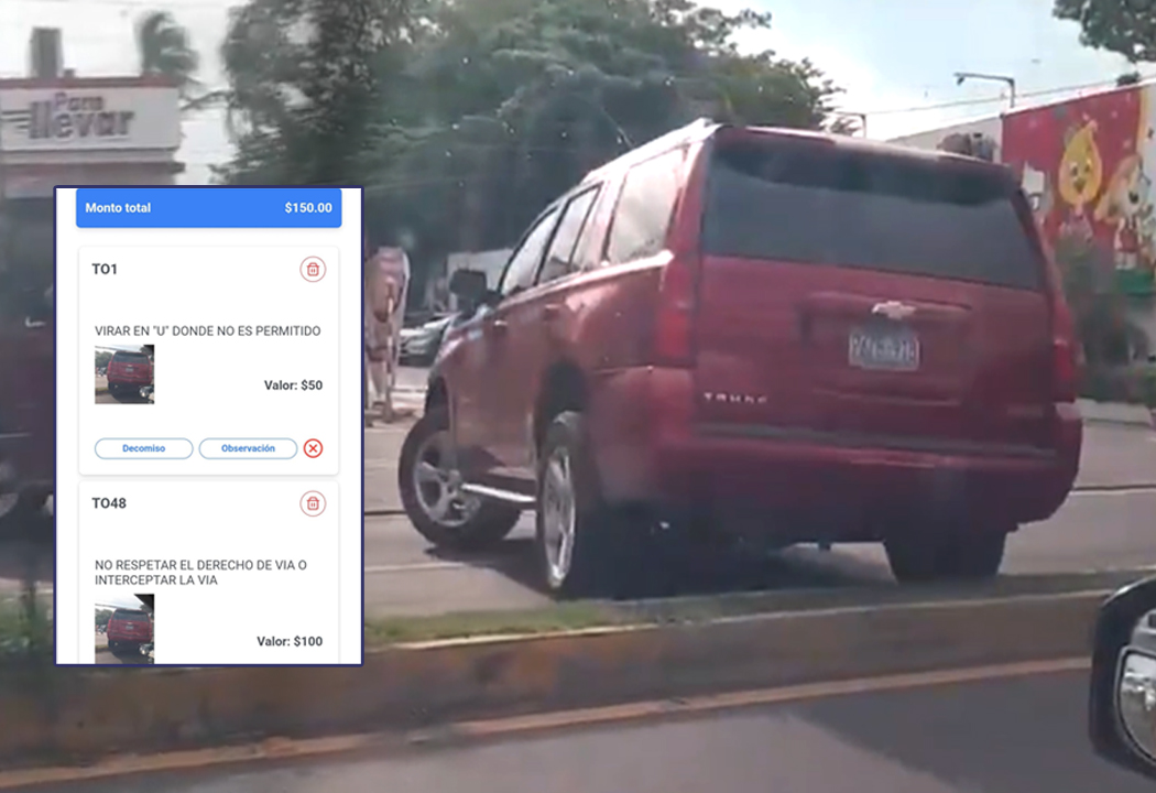 Multan con más de $150 a conductor que realizó giro prohibido en San Miguel