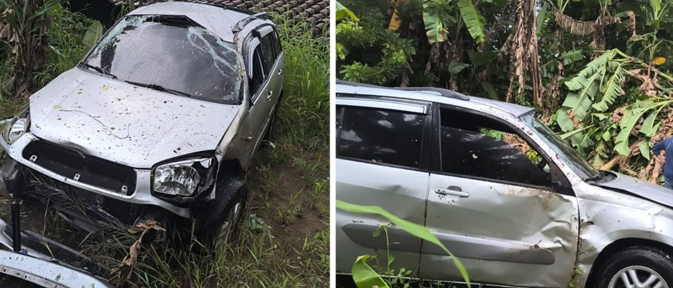 Conductor se salva de milagro tras precipitarse a barranco en carretera a Sensuntepeque