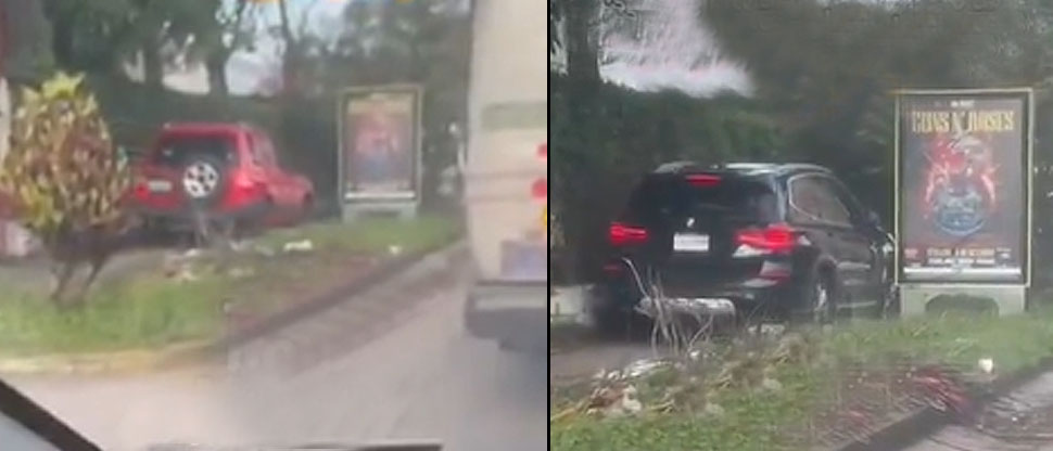 Denuncian a conductores circulando sobre la acera para evitar tráfico en Tanta Tecla