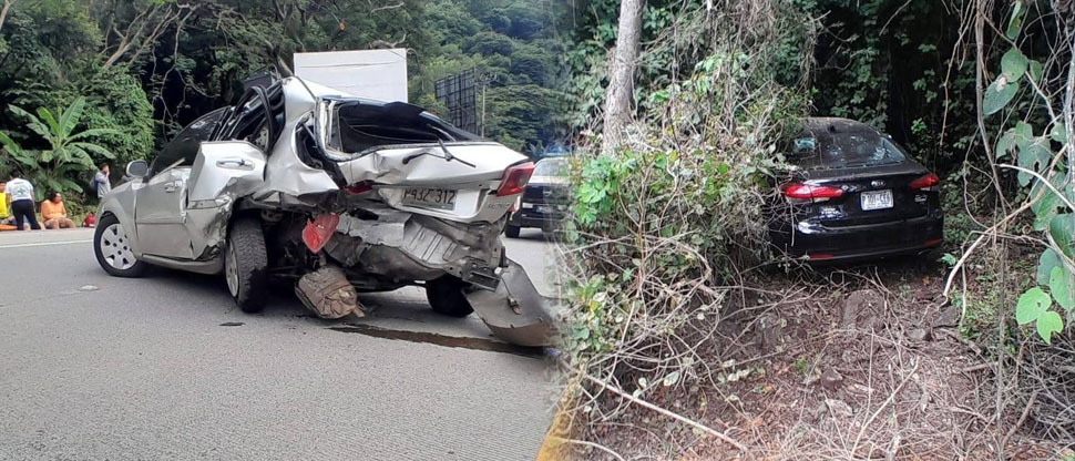 Siete lesionados, entre ellos un bebé, deja fuerte choque en carretera al Puerto de La Libertad