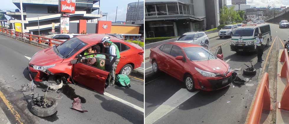 Mujer resulta lesionada tras accidentarse en paso a desnivel