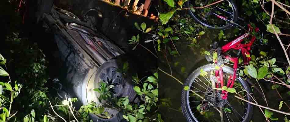 Conductor cae en quebrada tras perder el control en Usulután