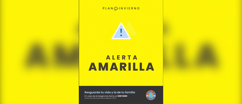Decretan alerta amarilla por lluvias