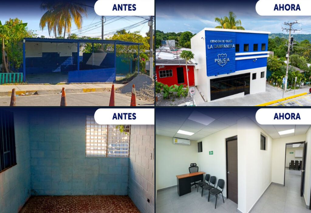 El antes y después de sede policial remodelada por el Gobierno en La Campanera