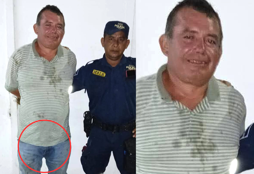 Provoca un accidente por manejar ebrio, lo capturan, se orina en los pantalones y aún así sonríe para la foto