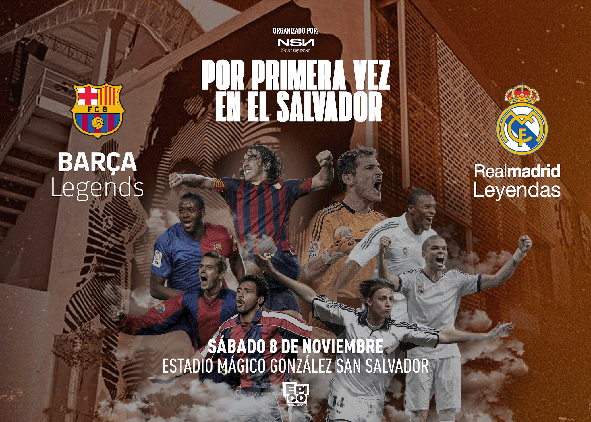 Ya están a la venta los boletos para el Clásico de Leyendas entre Barcelona y Real Madrid en El Salvador