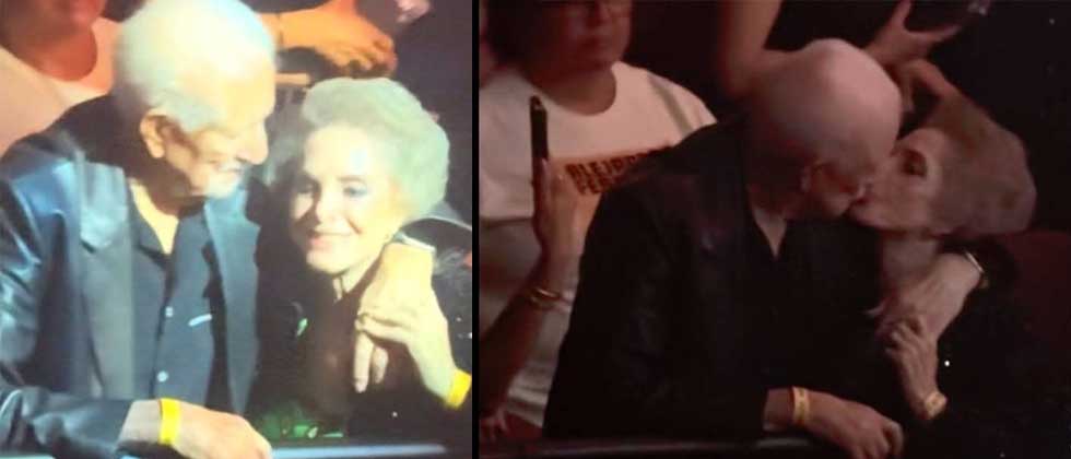 Doña Cuquita, viuda de Vicente Fernández, aparece besando a hombre en concierto