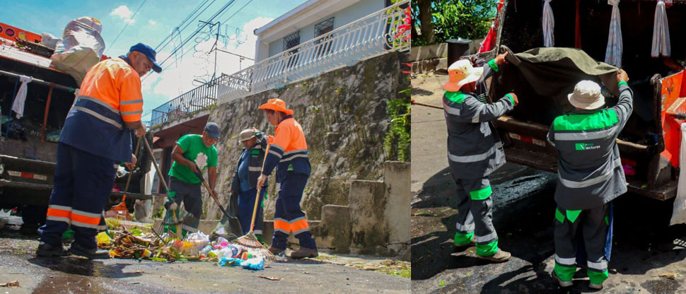 Empleados de la alcaldía de San Salvador Centro quitan botadero de basura improvisado