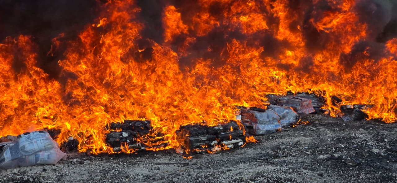 FGR verifica destrucción de droga valorada en más de 35 millones de dólares