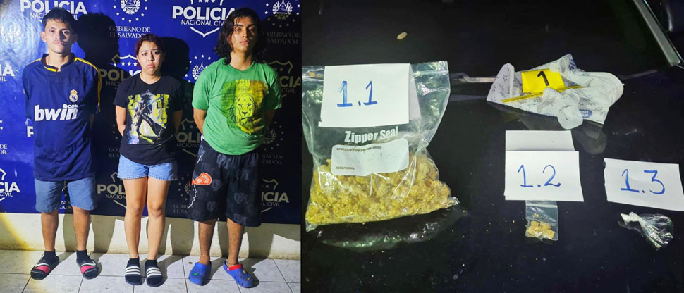 PNC captura a tres adolescentes que transportaban buena cantidad de droga
