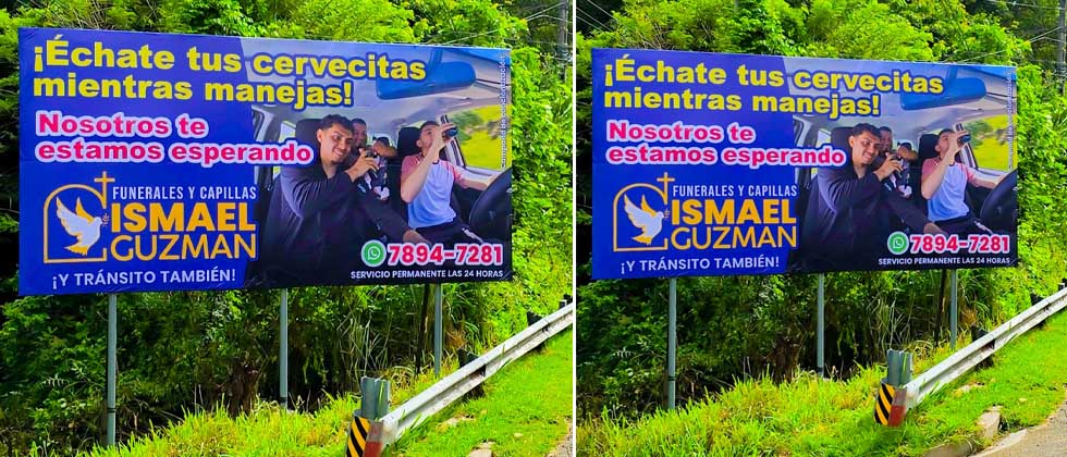Se viraliza valla publicitaria de popular funeraria en Cabañas