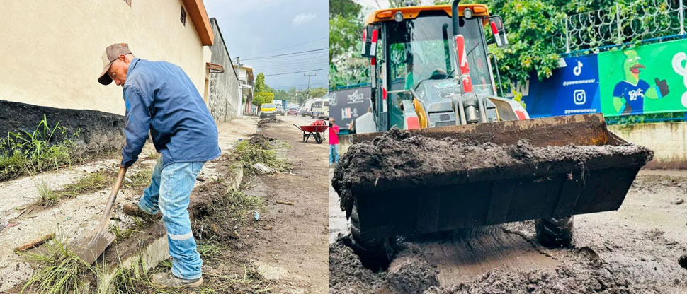 Continúan labores de limpieza en colonia la Sabana tras desbordamiento de quebrada